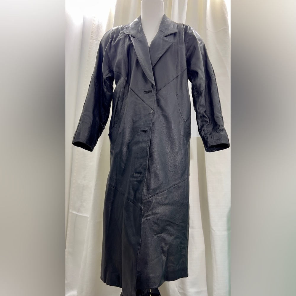 Vintage Leather Trench Coat‎ - Picture 4 of 13